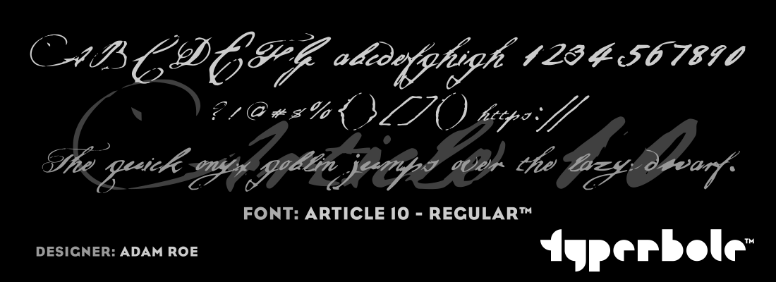 ARTICLE 10 - REGULAR™ Font by Lunchbox™ - Lunchbox™ Font Collection
