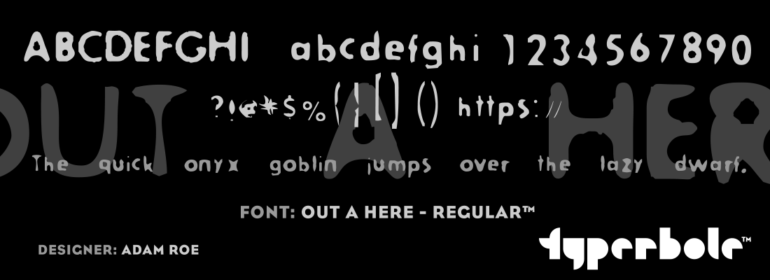 OUT A HERE - REGULAR™ Font by Lunchbox™ - Lunchbox™ Font Collection