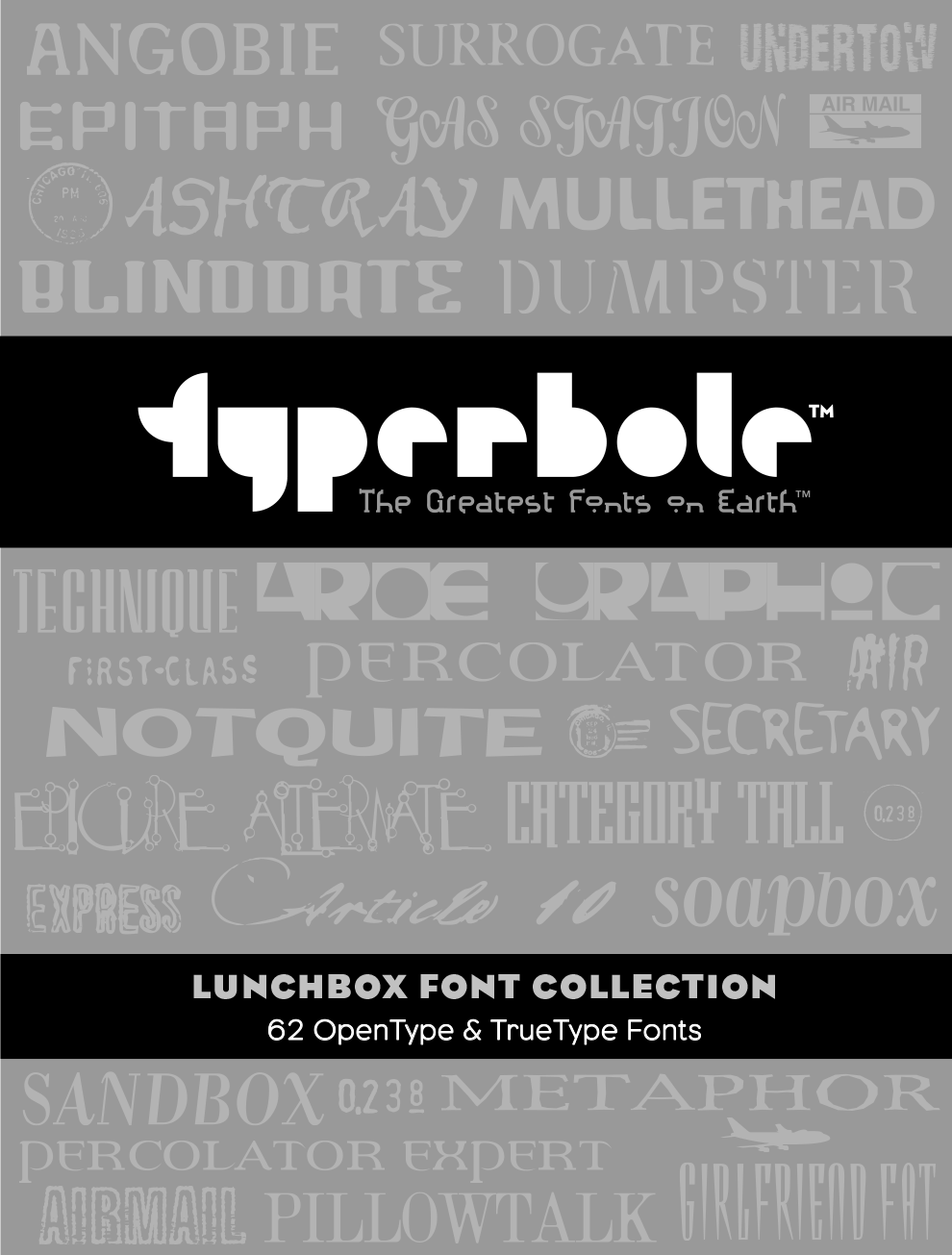 LUNCHBOX FONT COLLECTION - 65 OPENTYPE AND TRUETYPE FONTS