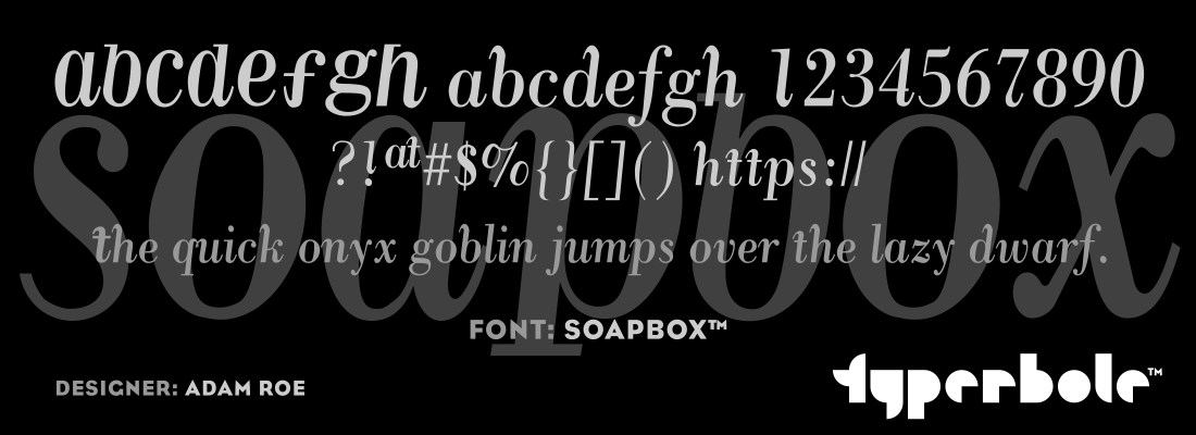 SOAPBOX™ - Typerbole™ Master Collection | The Greatest Fonts on Earth™