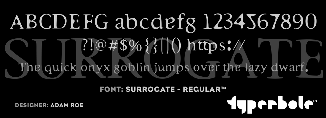 SURROGATE - REGULAR™ - Typerbole™ Master Collection | The Greatest Fonts on Earth™
