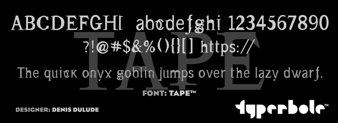 TAPE™ - Typerbole™ Master Collection | The Greatest Fonts on Earth™