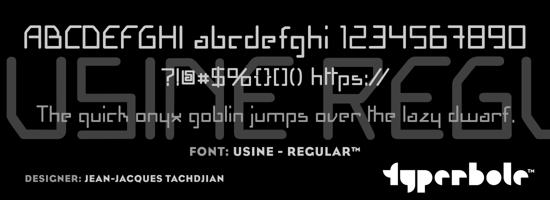USINE - REGULAR™ - Typerbole™ Master Collection | The Greatest Fonts on Earth™