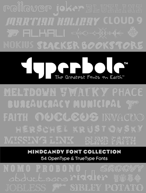 Mindcandy font collection specimen cover