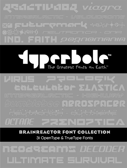 Brainreactor font collection specimen cover