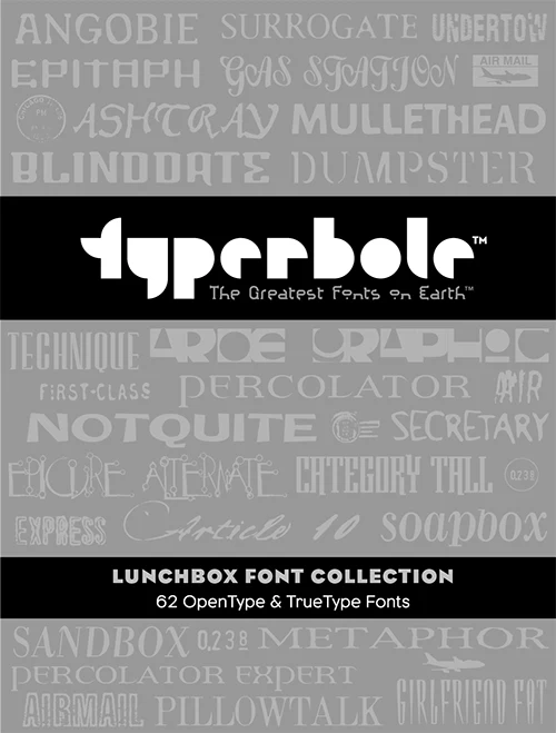 Lunchbox font collection specimen cover