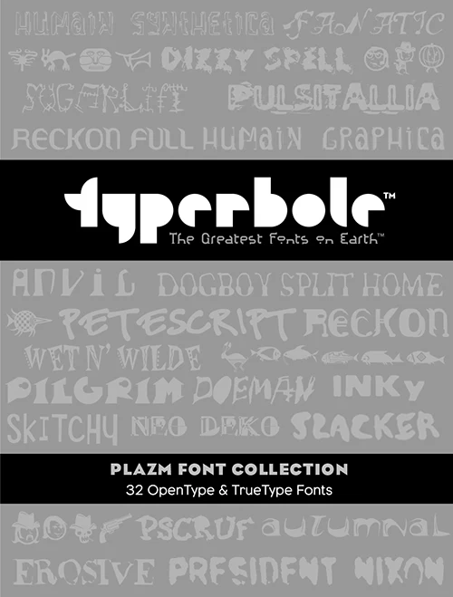 Plazm font collection specimen cover