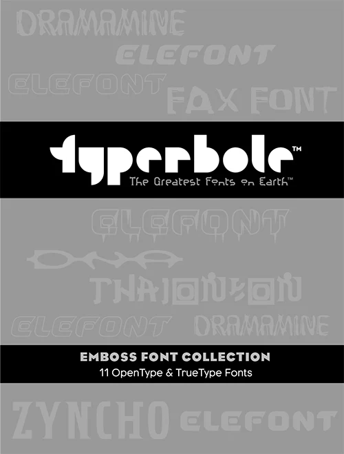 Emboss font collection specimen cover