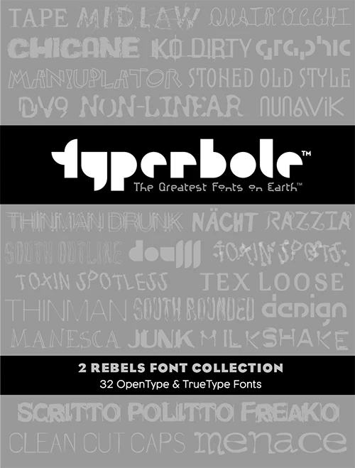 2 Rebels font collection specimen cover