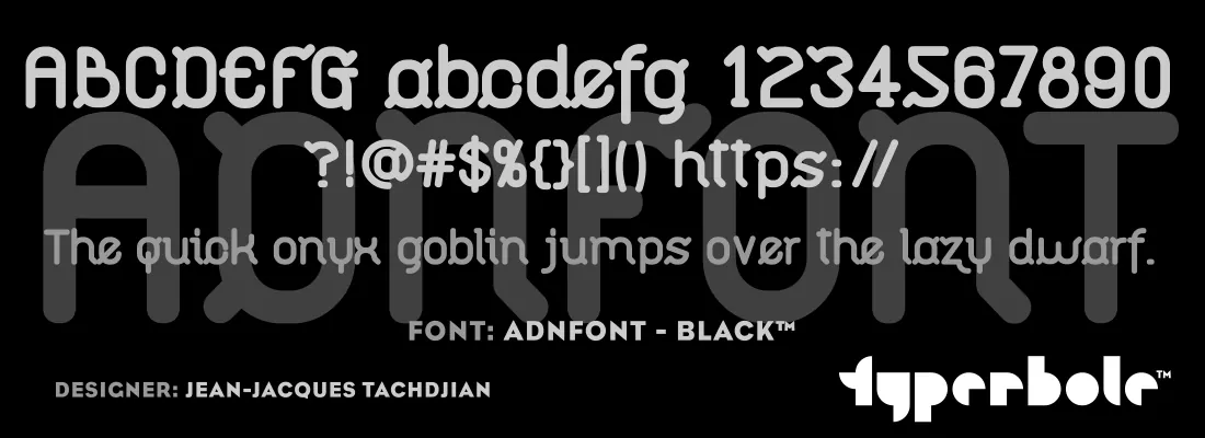 Adnfont Black font specimen