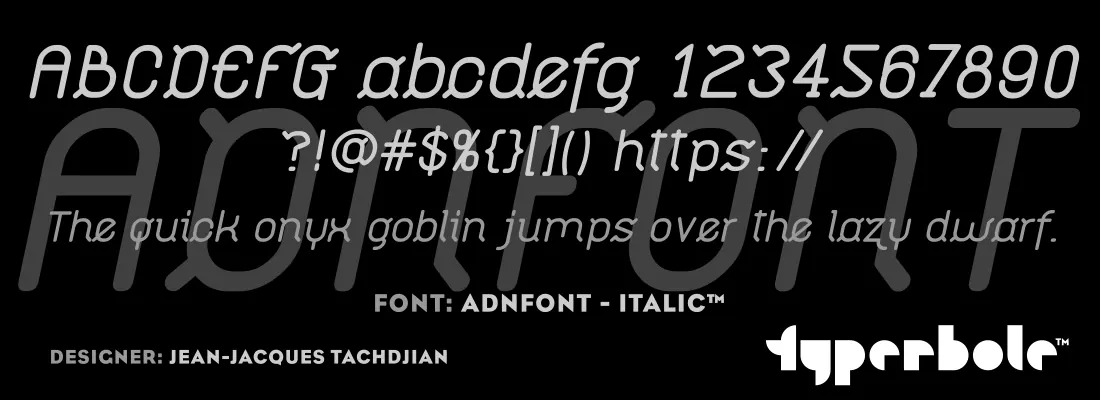 Adnfont Italic font specimen