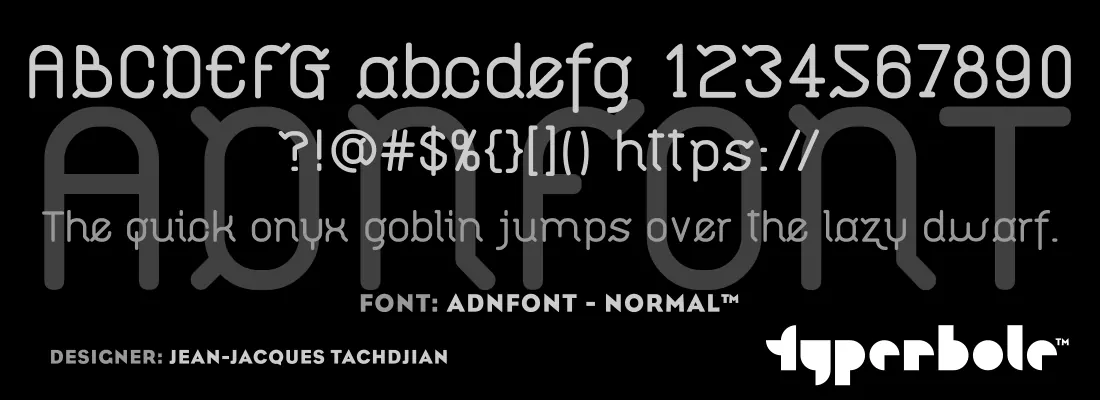 Adnfont Normal font specimen