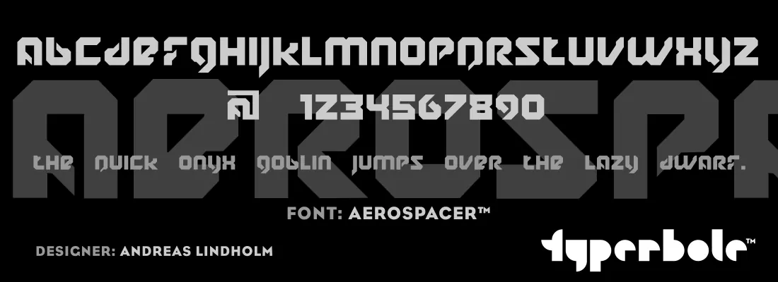 Aerospacer font specimen