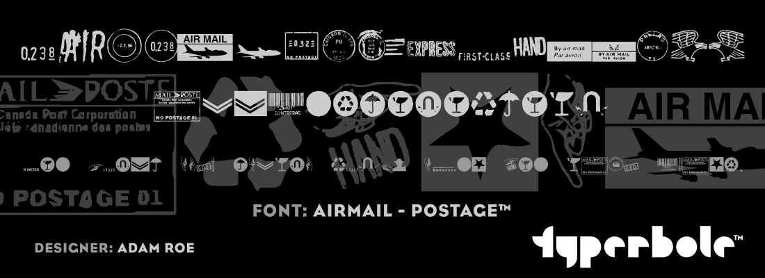 Airmail Postage font specimen