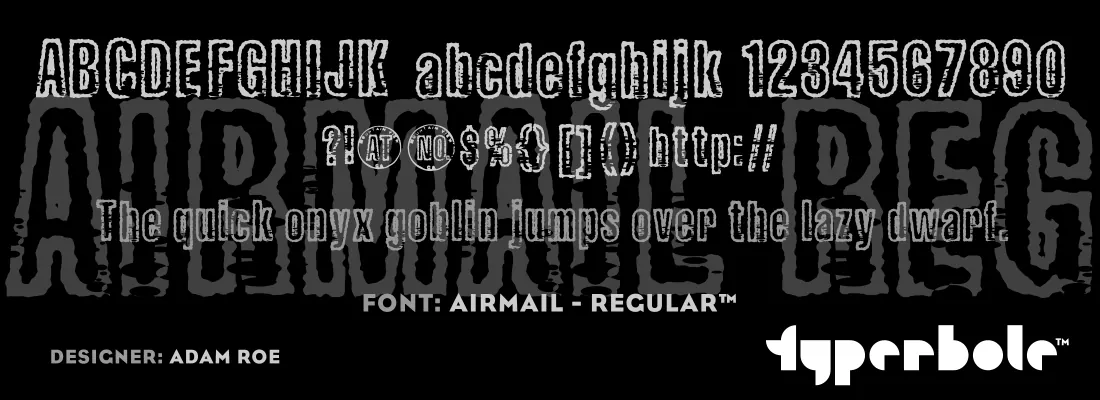 Airmail Regular font specimen