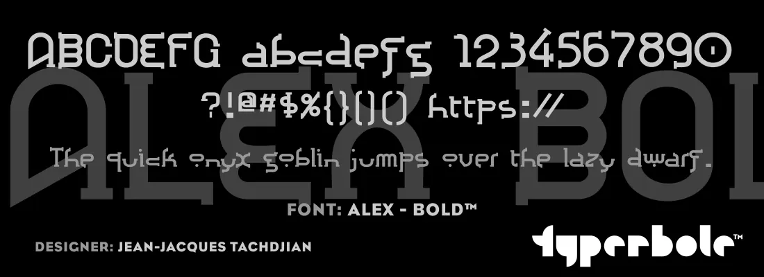 Alex Bold font specimen