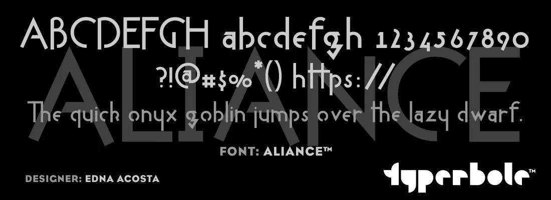Aliance font specimen