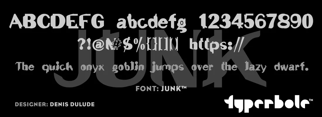 Junk font specimen