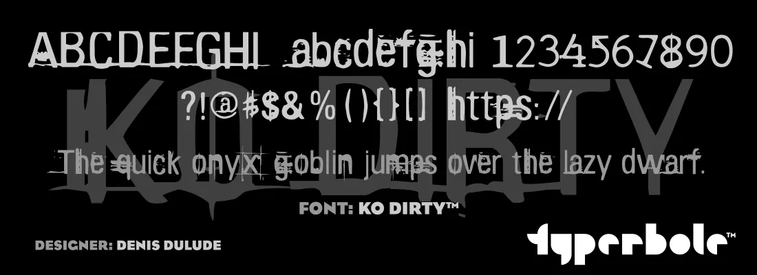 Ko Dirty font specimen