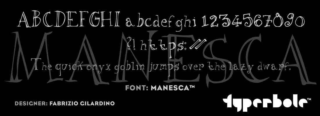 Manesca font specimen