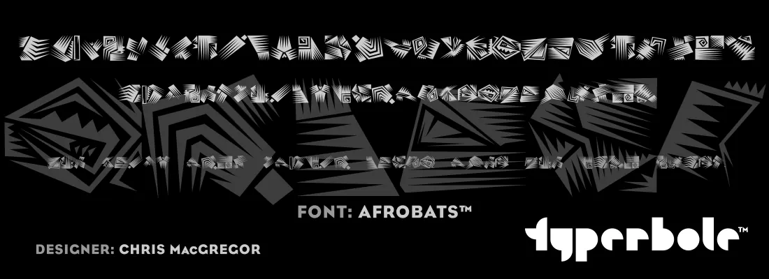Afrobats font specimen