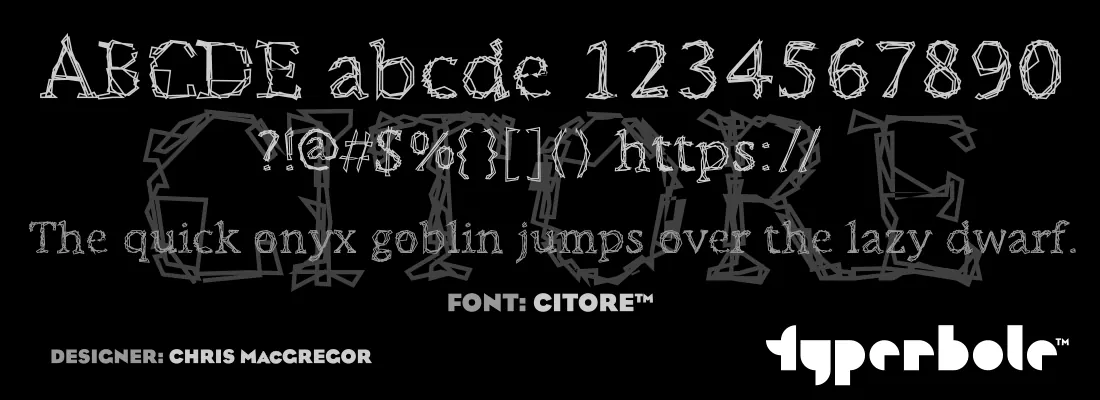 Citore font specimen