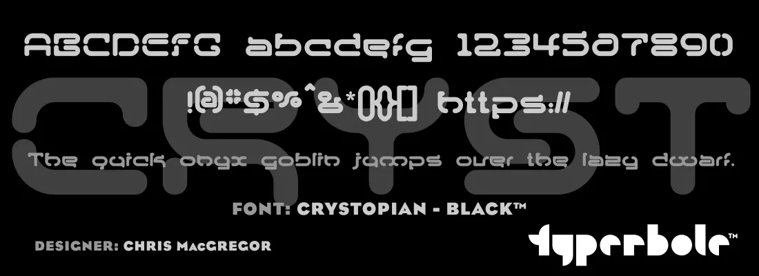 Crystopian Black font specimen