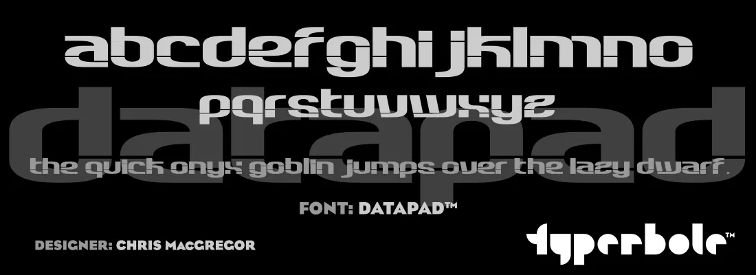 Datapad font specimen