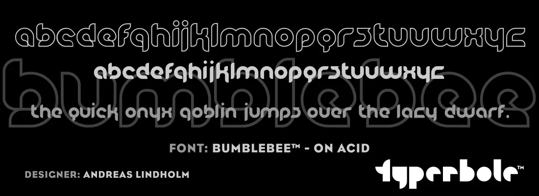 Bumblebee On Acid font specimen