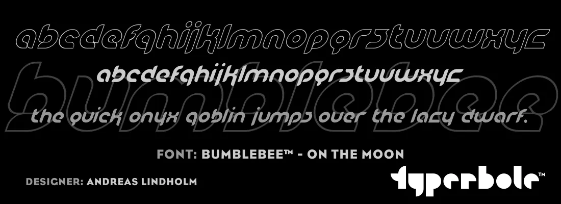 Bumblebee On The Moon font specimen