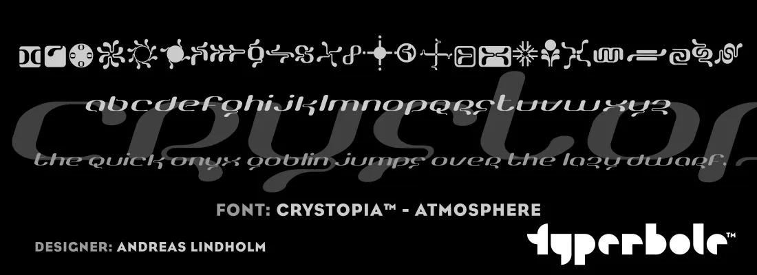 Crystopia Atmosphere font specimen