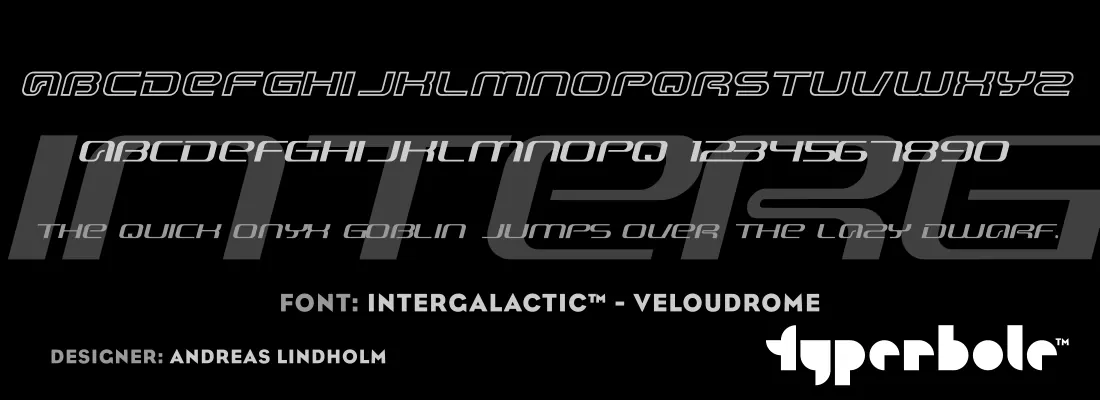 Intergalactic Veloudrome font specimen