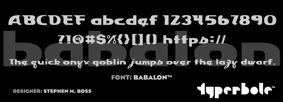 Babalon font specimen