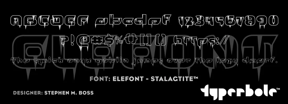 Elefont Stalagtite font specimen