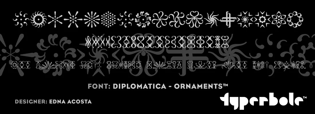 Diplomatica Ornaments font specimen