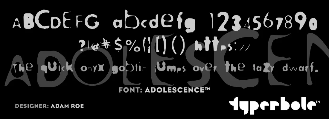 Adolescence font specimen