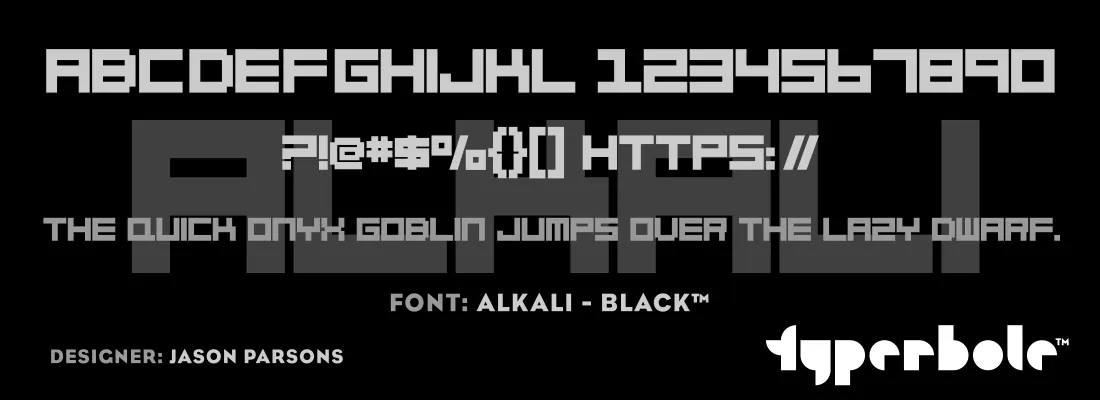 Alkali Black font specimen