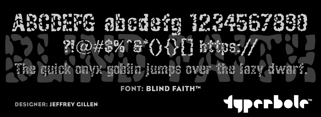 Blind Faith font specimen