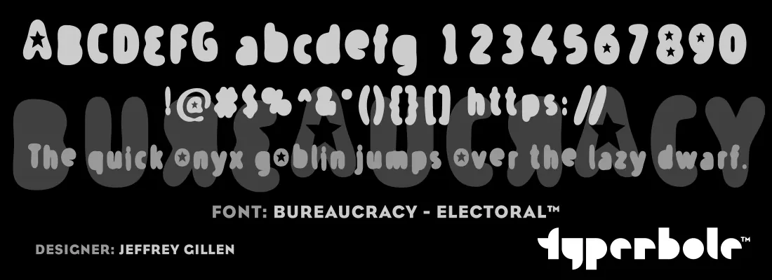 Bureaucracy Electoral font specimen
