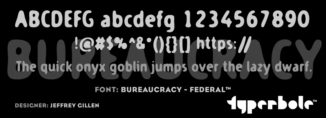 Bureaucracy Federal font specimen