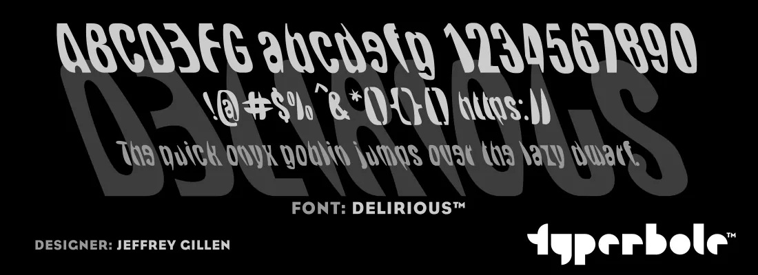 Delirious font specimen