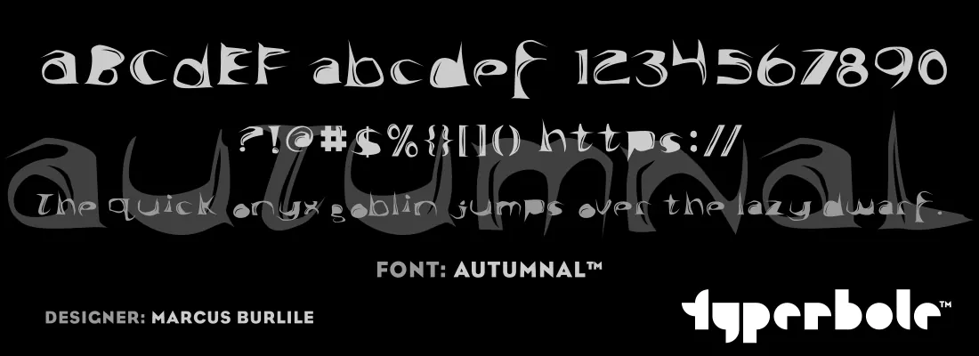Autumnal font specimen