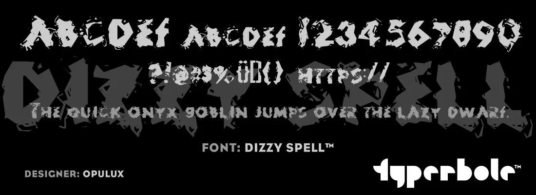Dizzy Spell font specimen
