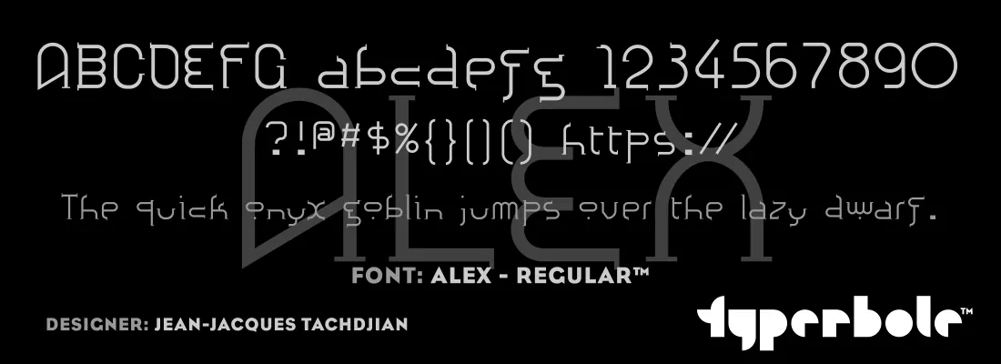 Alex Regular font specimen