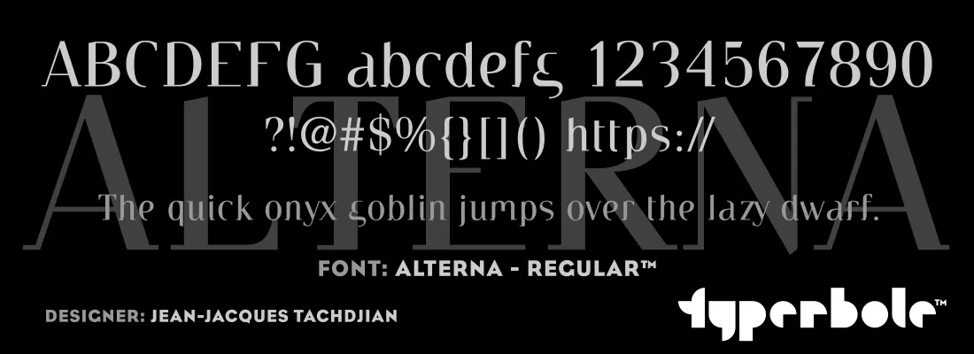 Alterna Regular font specimen