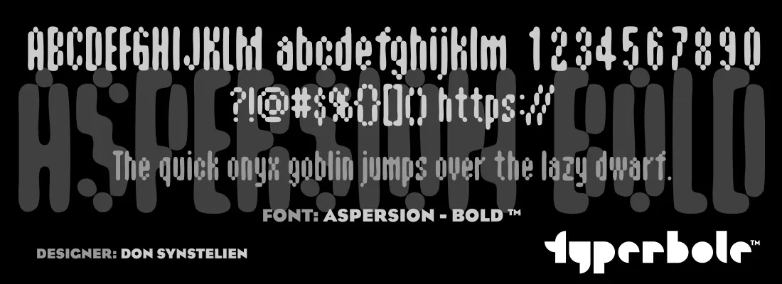 Aspersion Bold font specimen