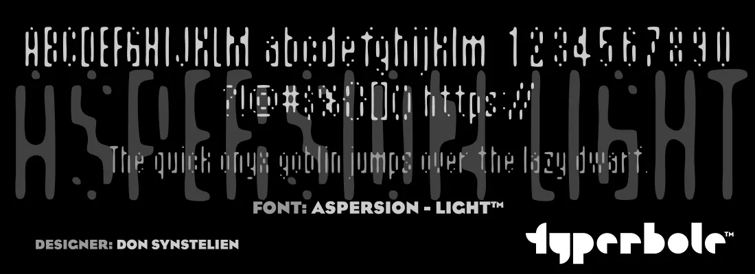 Aspersion Light font specimen