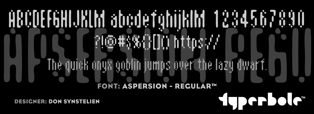Aspersion Regular font specimen