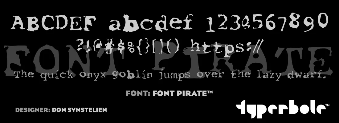 Font Pirate font specimen